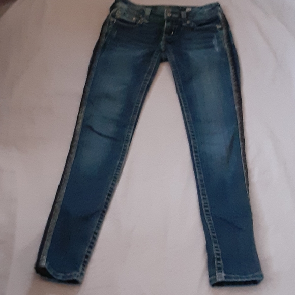 MISS ME Bi LATERAL BORDER DOWN BOTH LEGS SKINNY JEANS, SIZE 26 - Picture 2 of 13